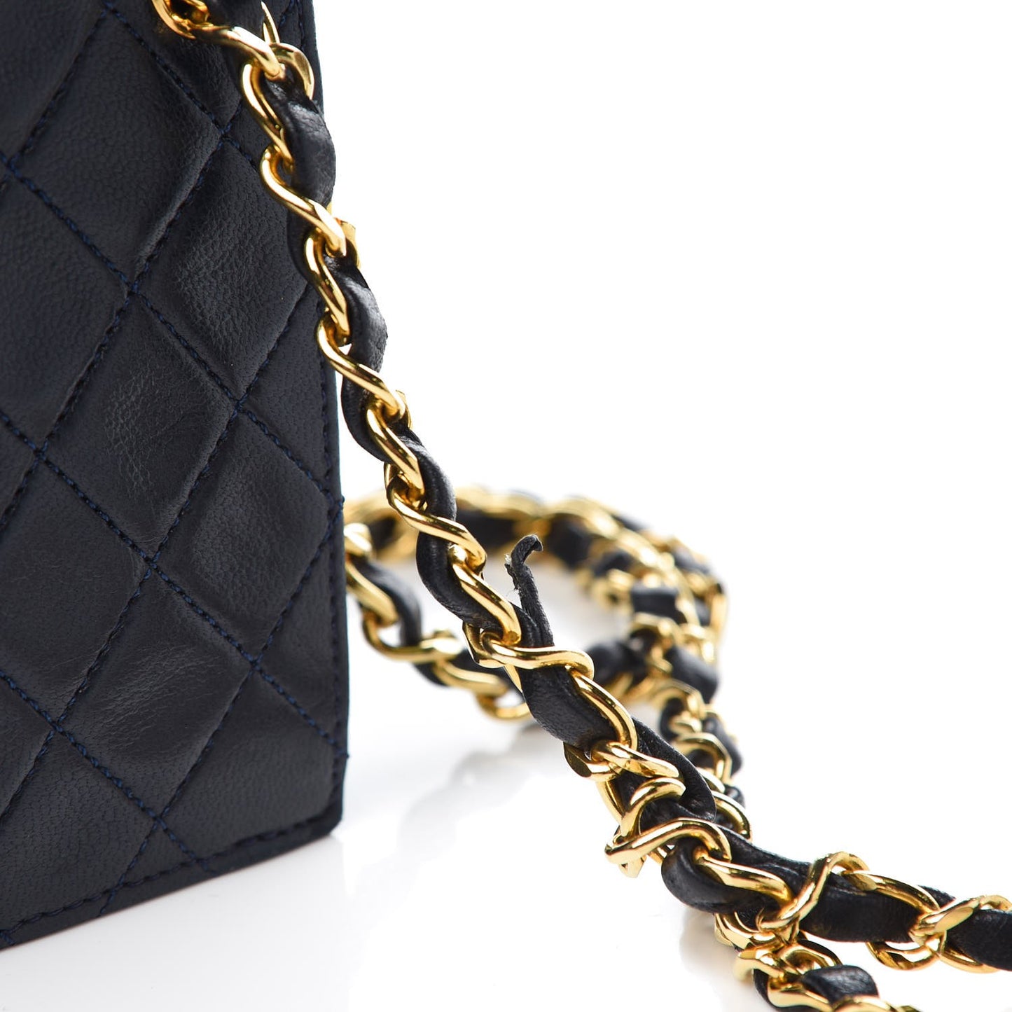 Lambskin Quilted Crossbody Navy