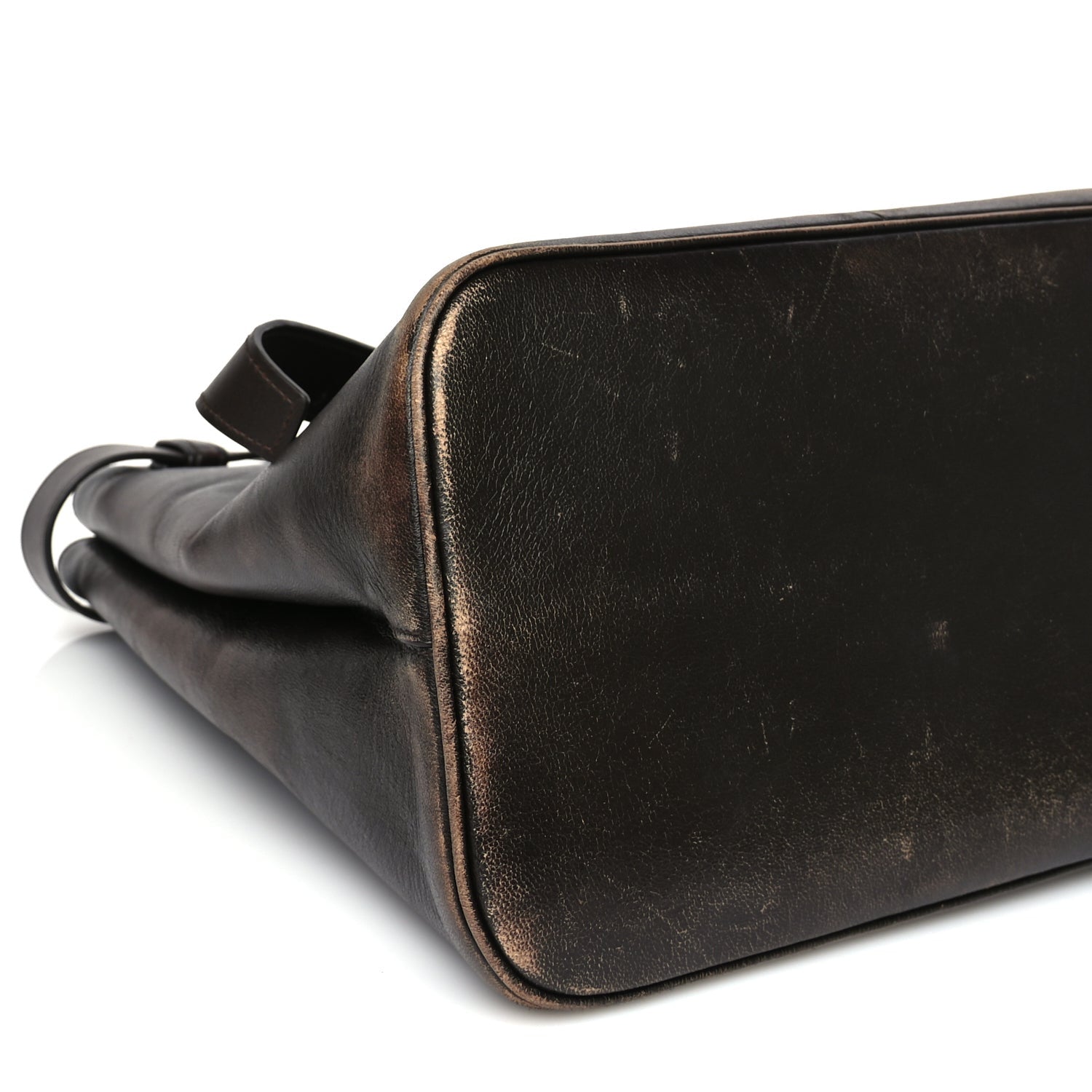 Prada Nappa Vintage Effect Large Buckle Bag With Belt Dark Brown 7 of 8