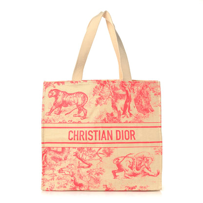 Christian Dior Straw Dioriviera Tote Pink 1 of 9