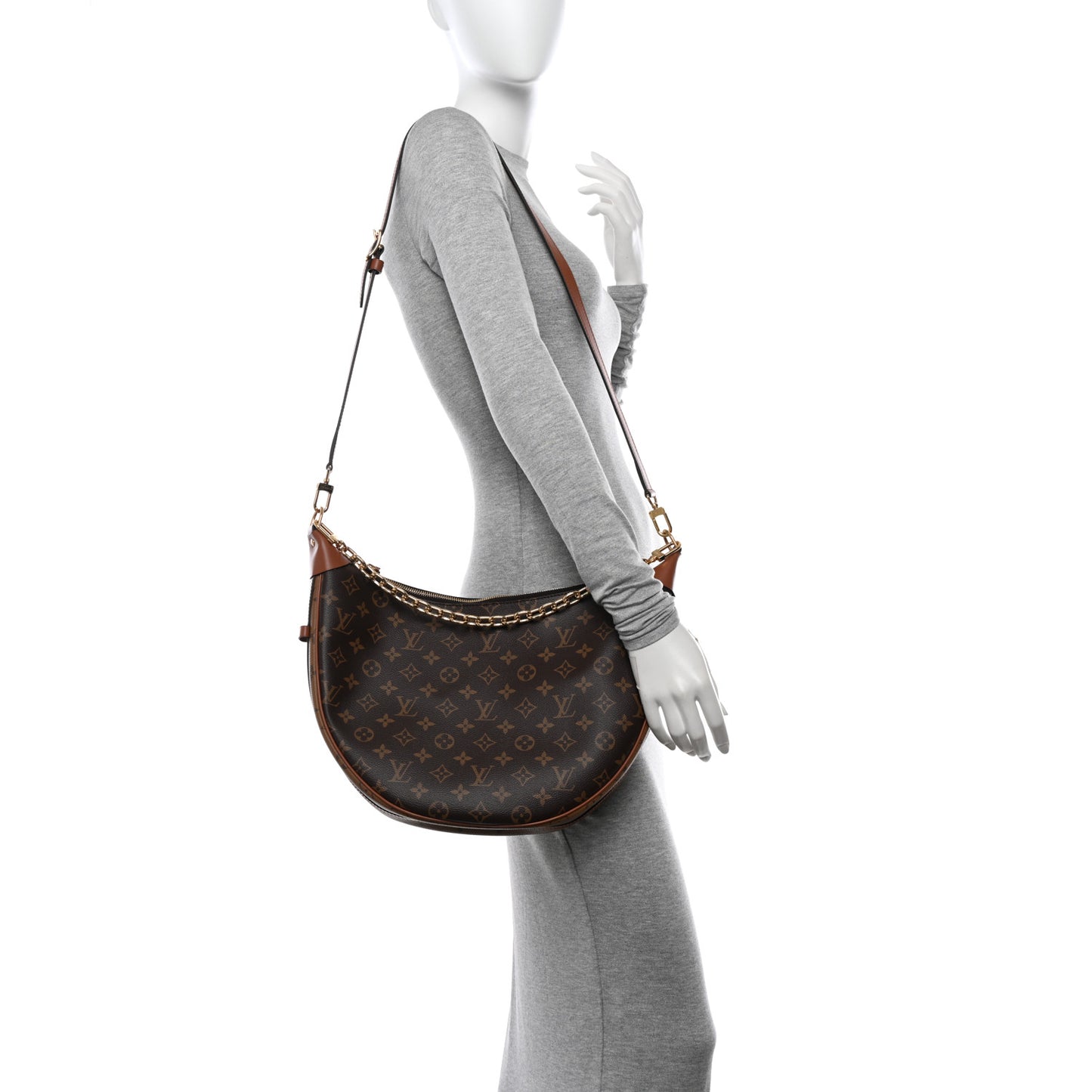 Reverse Monogram Loop Hobo