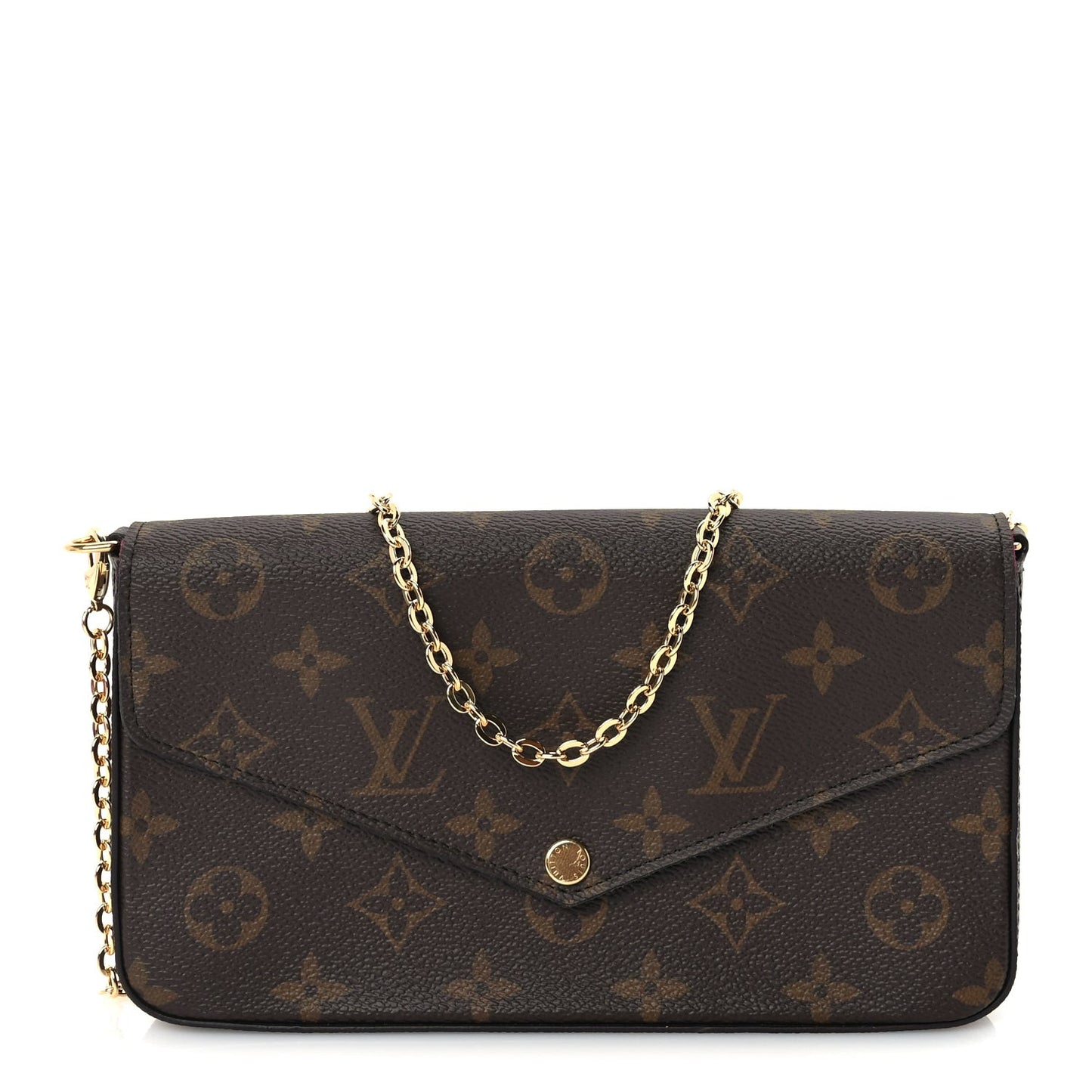 Monogram Pochette Felicie Chain Wallet Fuchsia