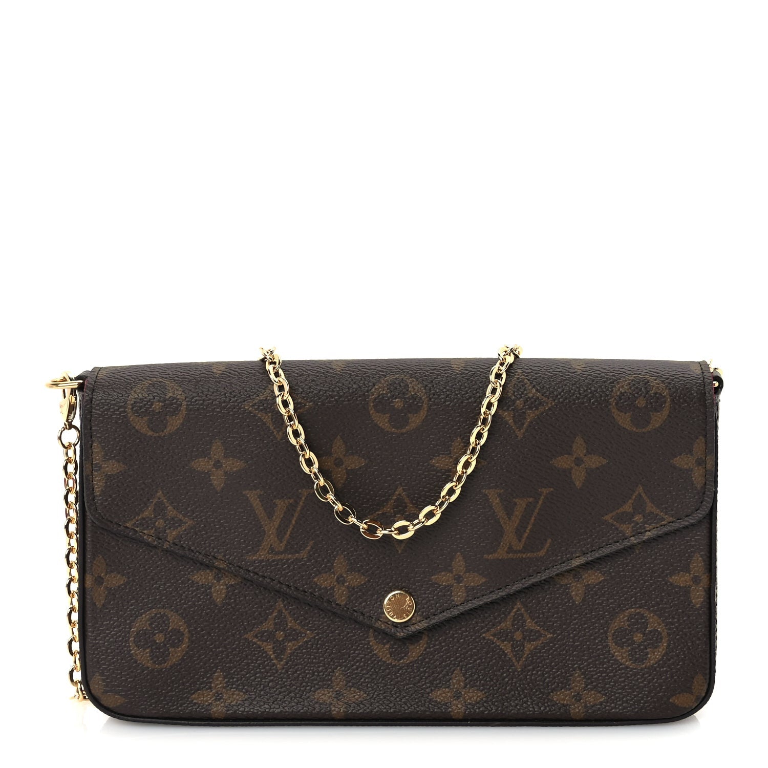 Louis Vuitton Monogram Pochette Felicie Chain Wallet Fuchsia 1 of 9