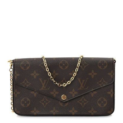 Louis Vuitton Monogram Pochette Felicie Chain Wallet Fuchsia 1 of 9