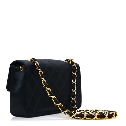 Chanel Satin Quilted Mini Single Flap Black 3 of 12