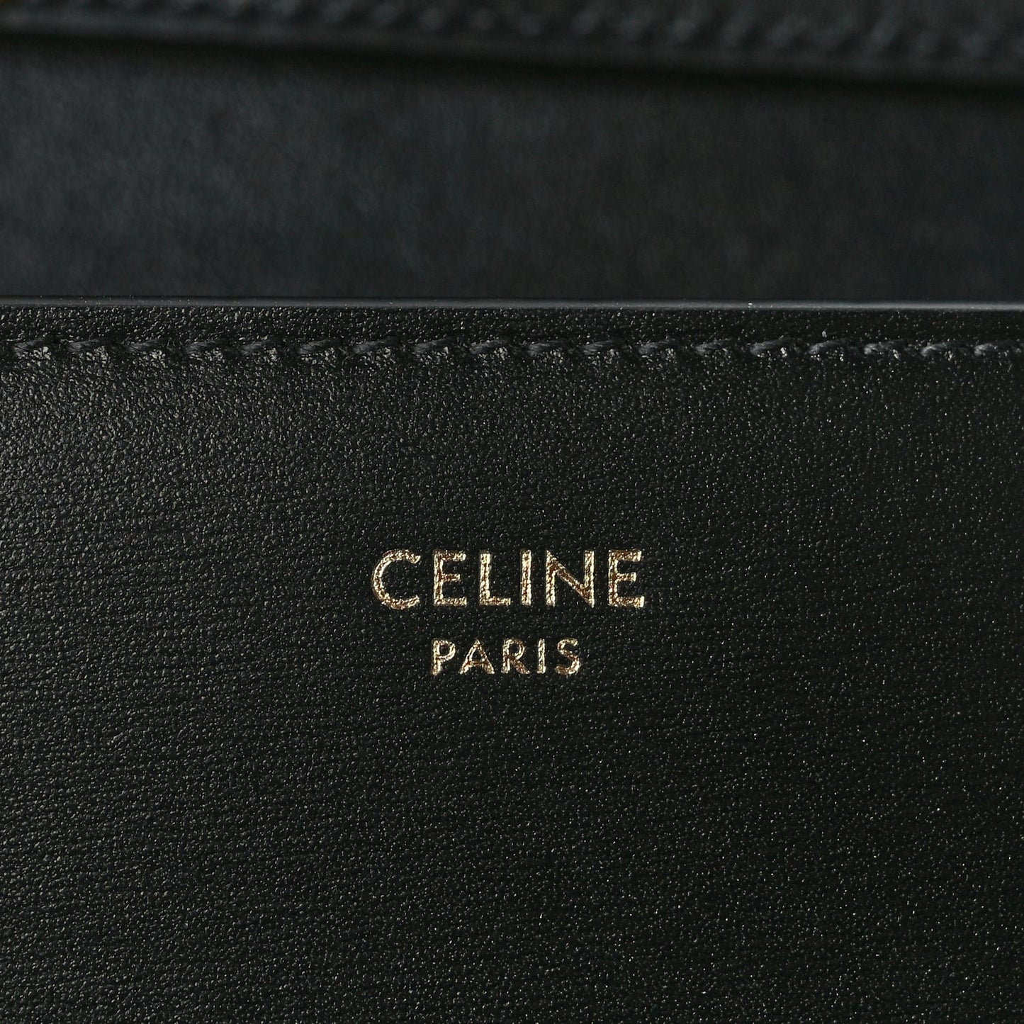 Shiny Calfskin Triomphe Margo Wallet on Chain Black