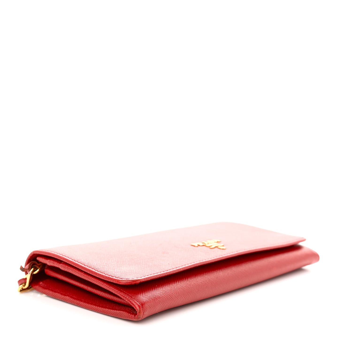 Saffiano Metal Oro Chain Wallet Fuoco