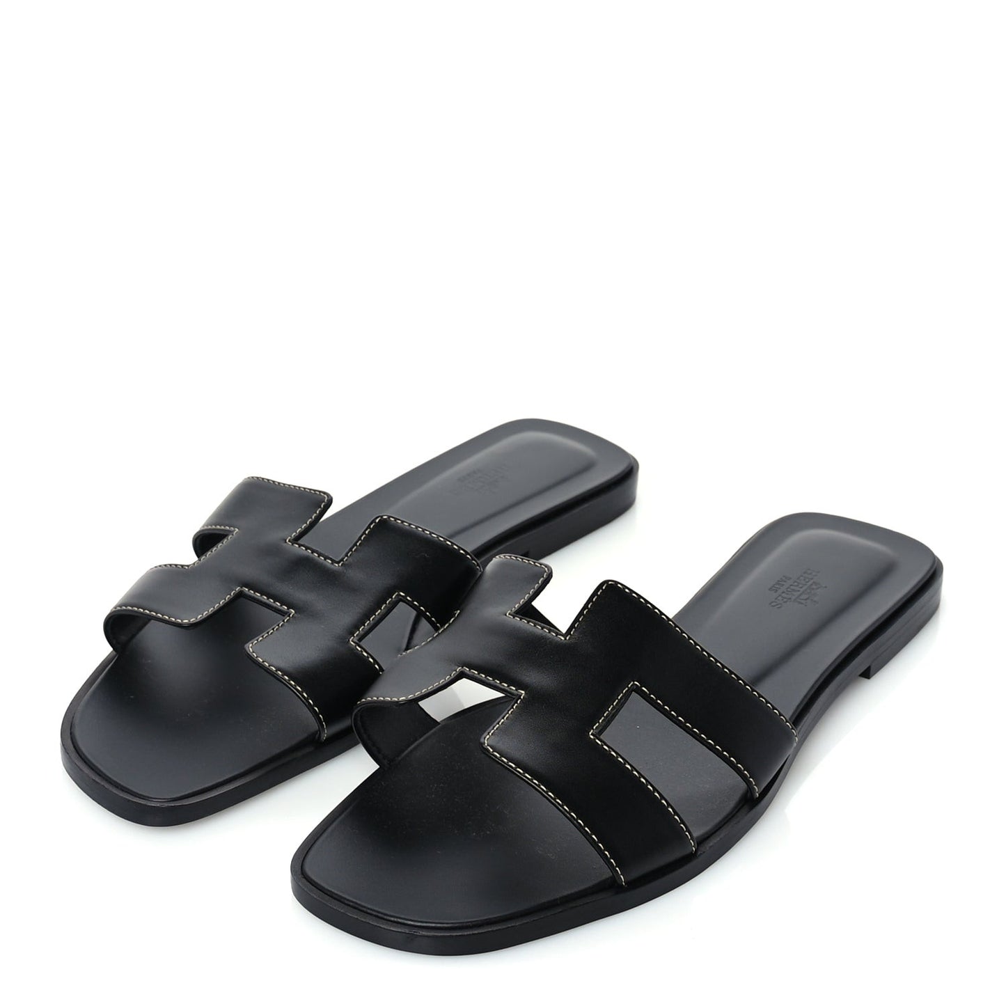 Box Calfskin Oran Sandals 41 Black