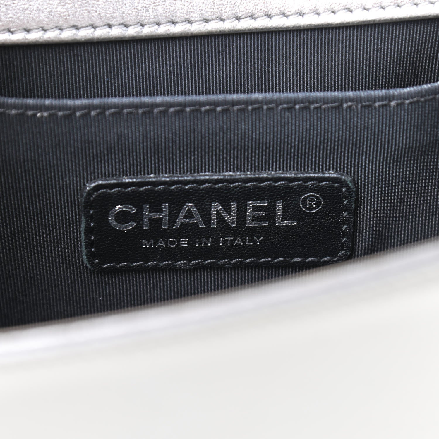Chanel Metallic Patent Calfskin Quilted Medium Boy Flap Silver 8 of 9