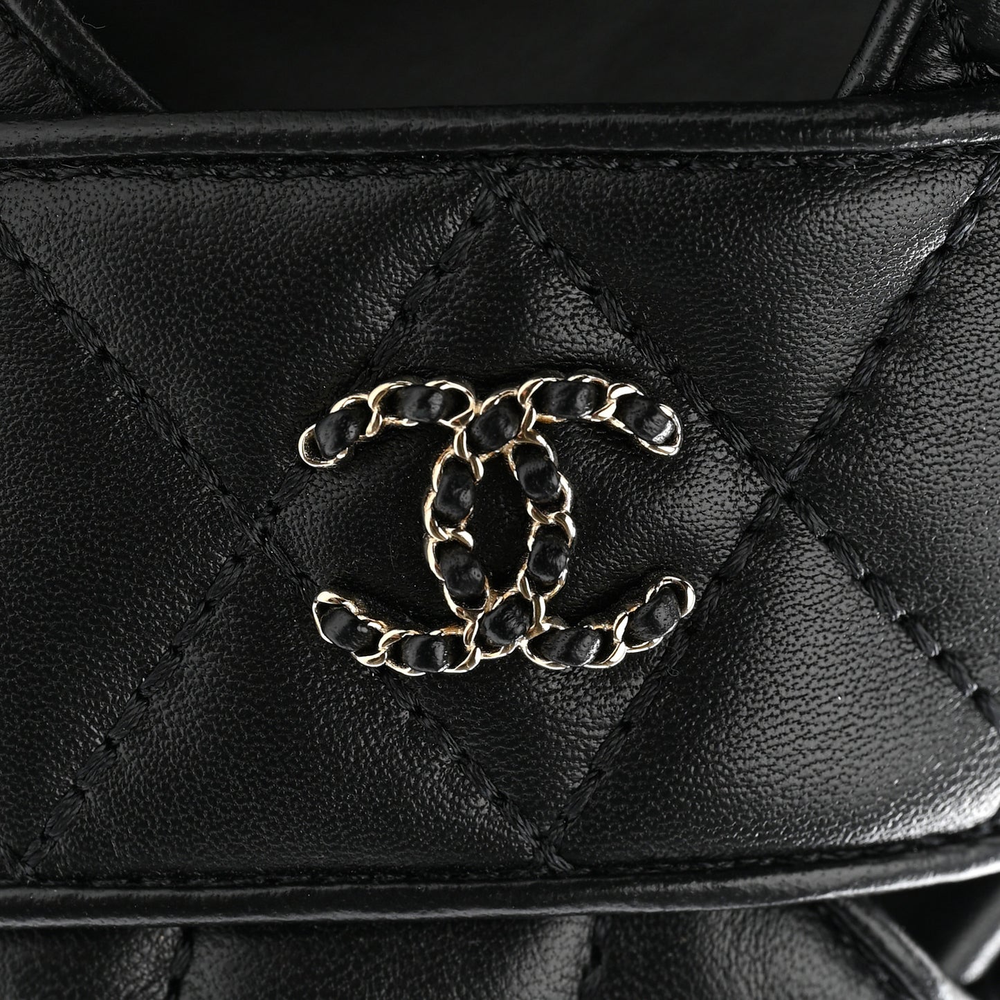 Lambskin Quilted Peep Toe Wedge Sandals 36.5 Black