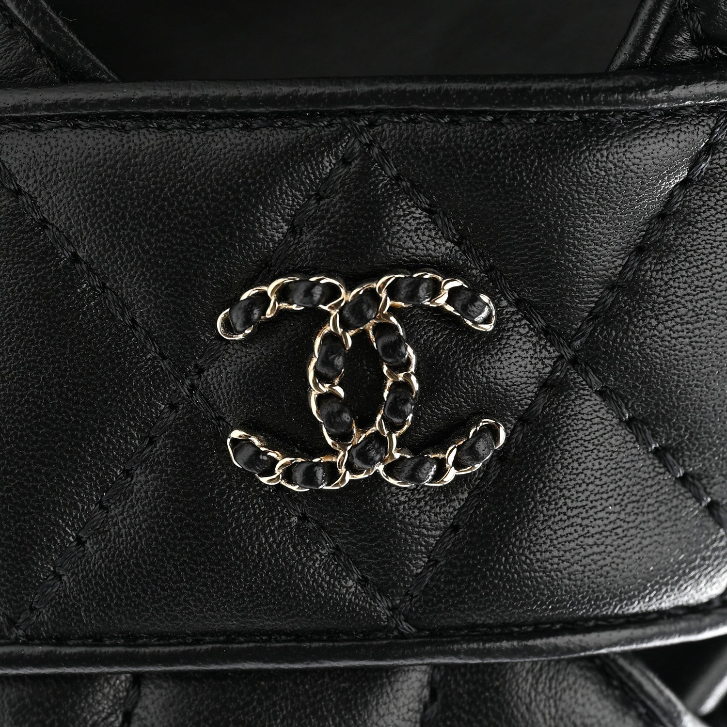 Chanel Lambskin Quilted Peep Toe Wedge Sandals 36.5 Black 11 of 19