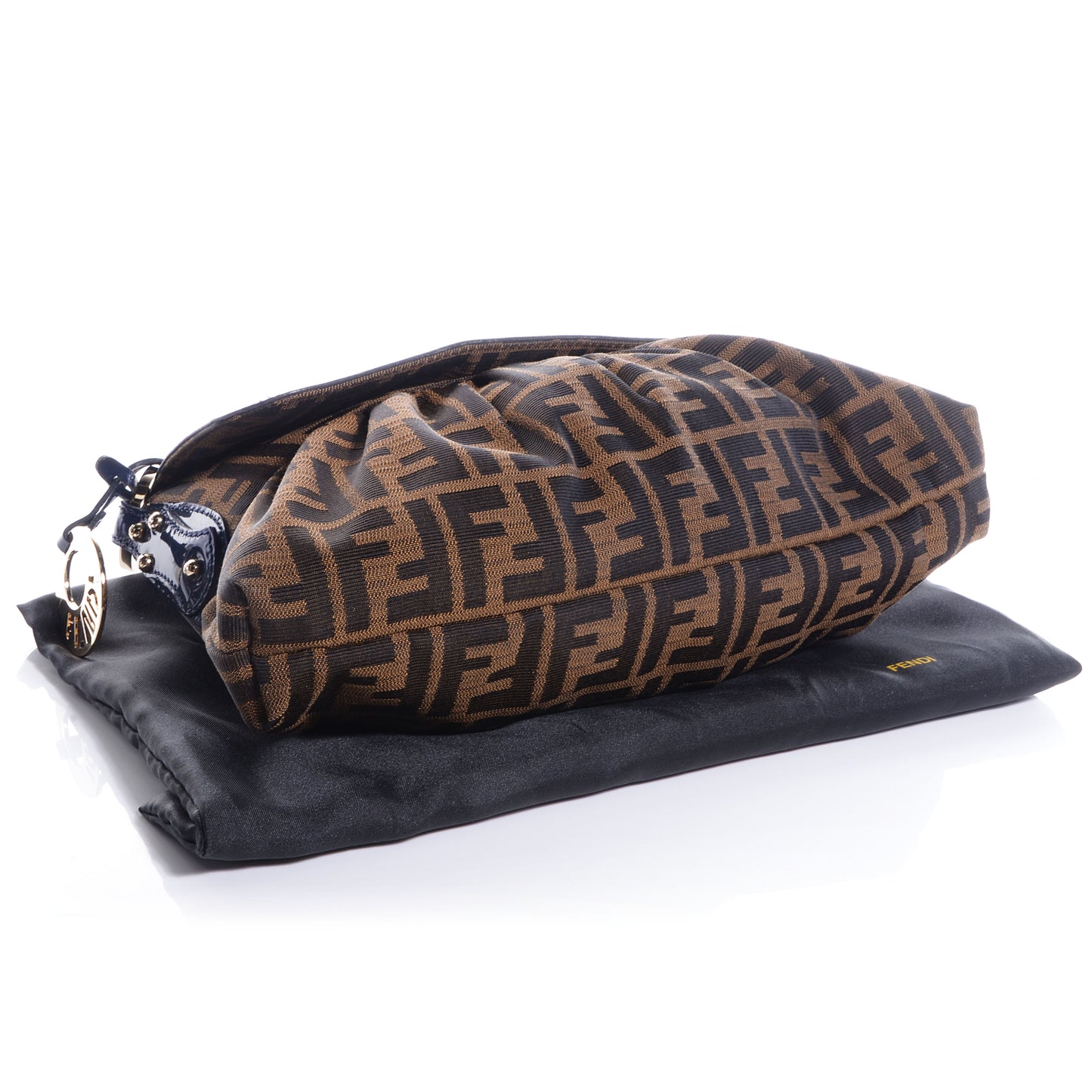 Zucca Patent Small Chef Shoulder Bag Tobacco Blue