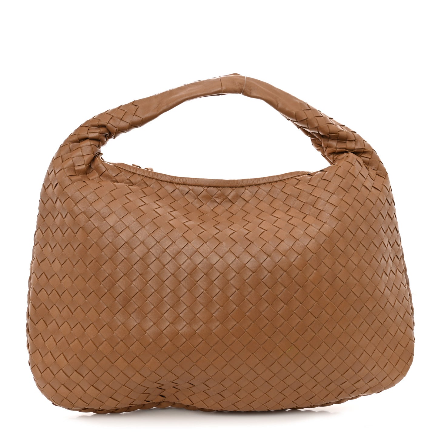 Nappa Intrecciato Embossed Medium Veneta Hobo Camel