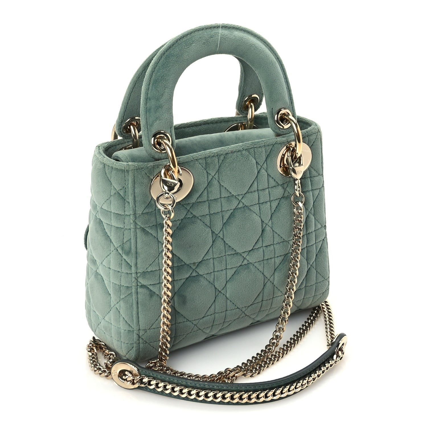 Christian Dior Velvet Mini Lady Dior Green 2 of 8