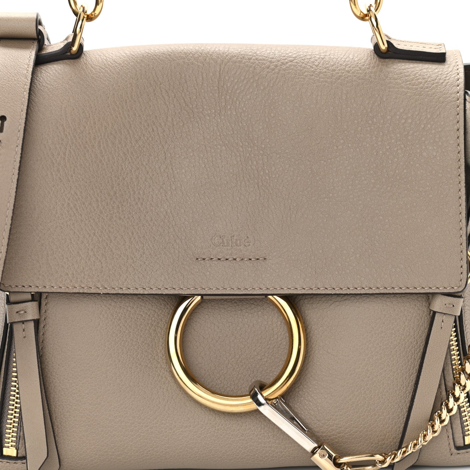 Chloe Calfskin Medium Faye Day Shoulder Bag Motty Grey 10 of 12