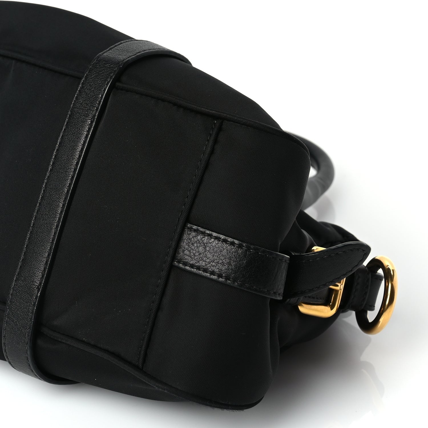 Prada Tessuto Nylon Soft Calfskin Shopping Satchel Black 8 of 8