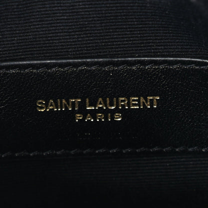Saint Laurent Grain De Poudre Chevron Monogram Bill Pouch Black 6 of 7
