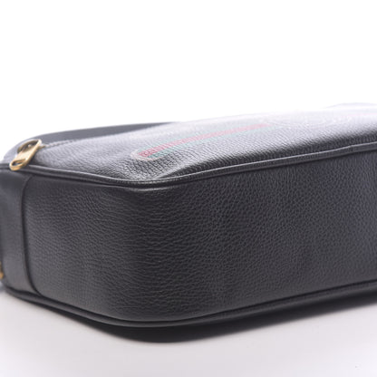 Gucci Pebbled Calfskin Logo Messenger Bag Black 9 of 10