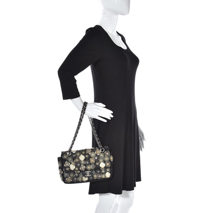 Chanel Nylon Camellia Medium Flap Black 2 of 11