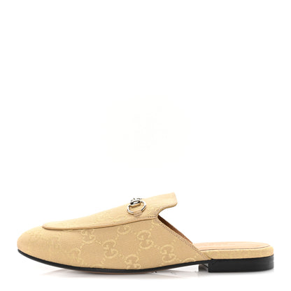Gucci GG Monogram Canvas Womens Princetown Slippers 37.5 Egypt Salt 1 of 7
