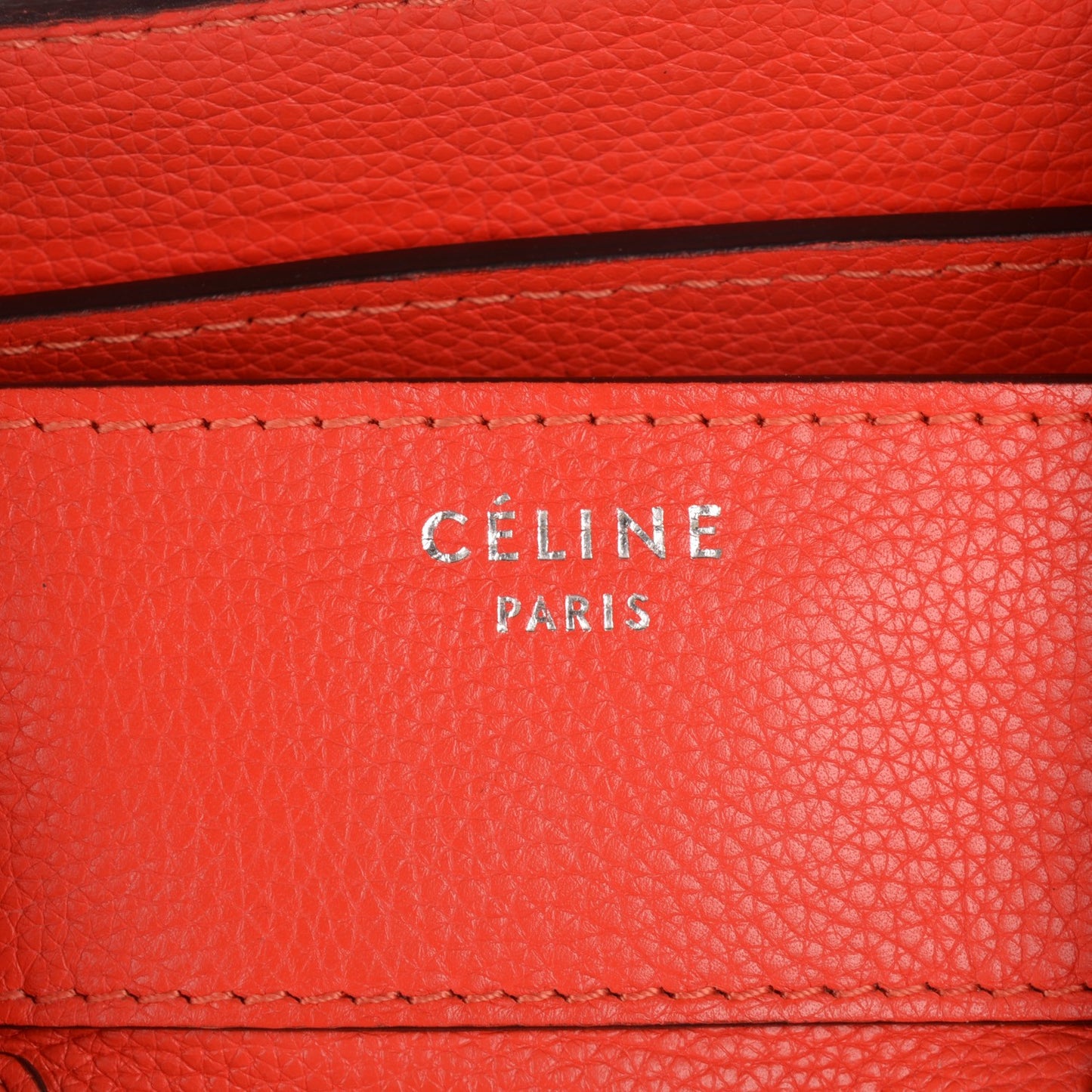 Drummed Calfskin Mini Luggage Vermillion