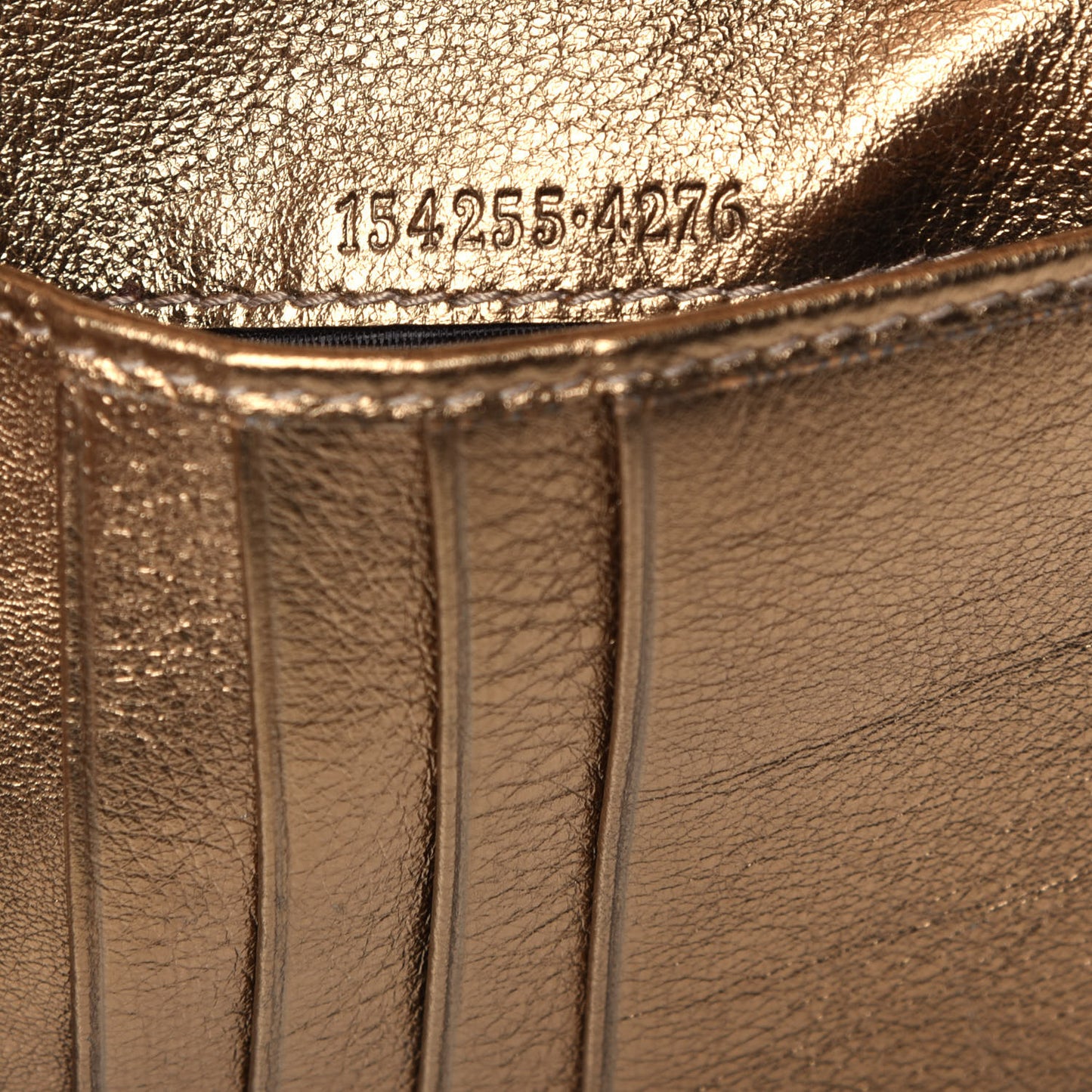 Metallic Monogram Abbey Compact Wallet Gold