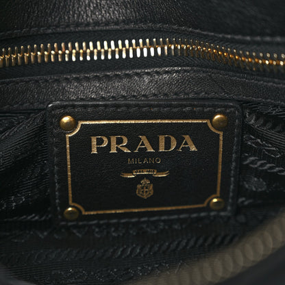 Prada Tessuto Nylon Soft Calfskin Shopping Satchel Black 5 of 8