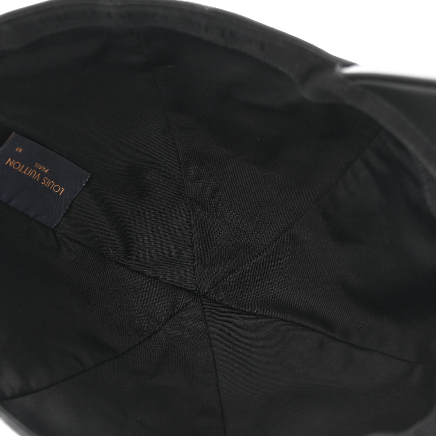 Louis Vuitton Calfskin Monogram Shadow Baseball Cap 58 Black 7 of 10