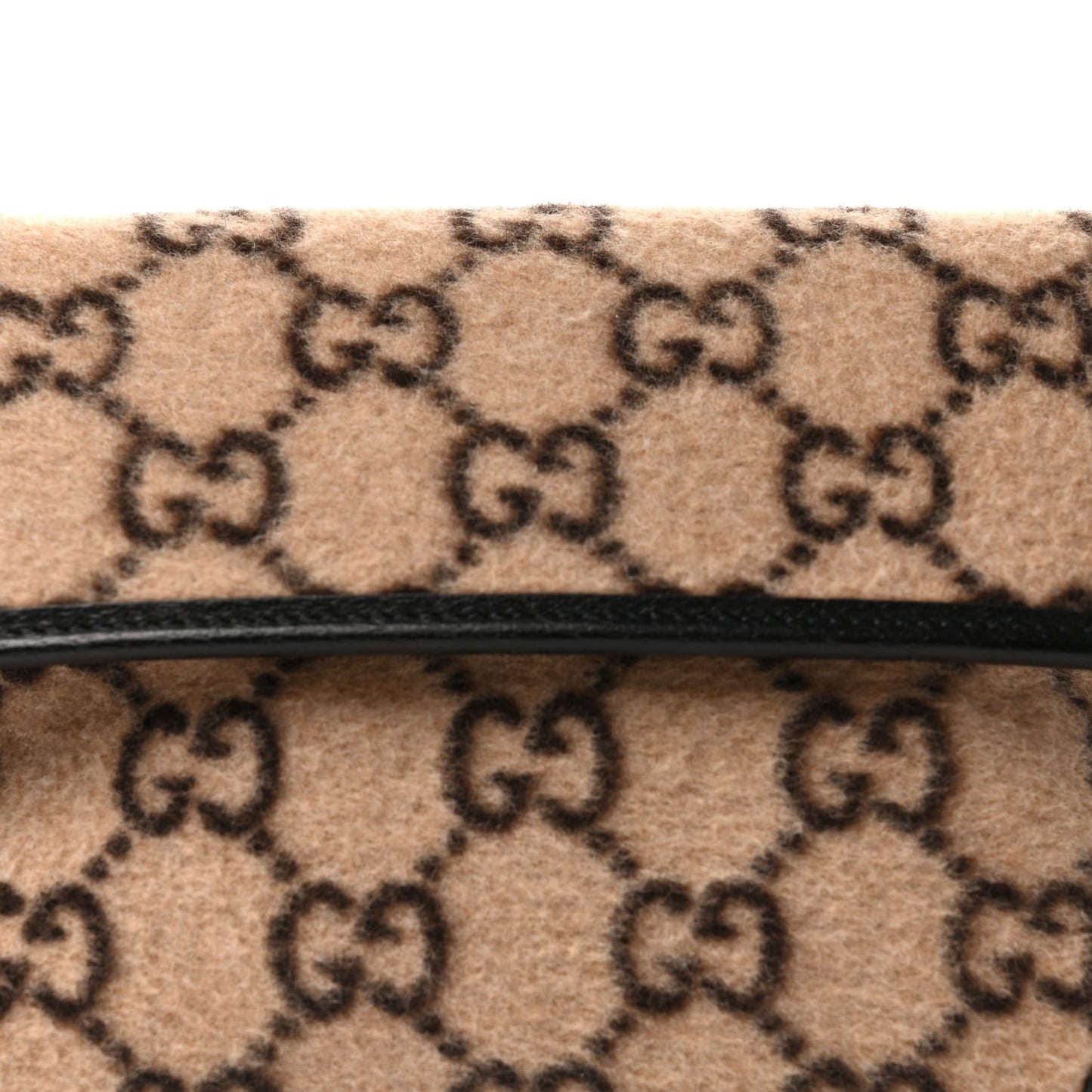 Covered Wool GG Monogram Slim Belt Bag  Beige