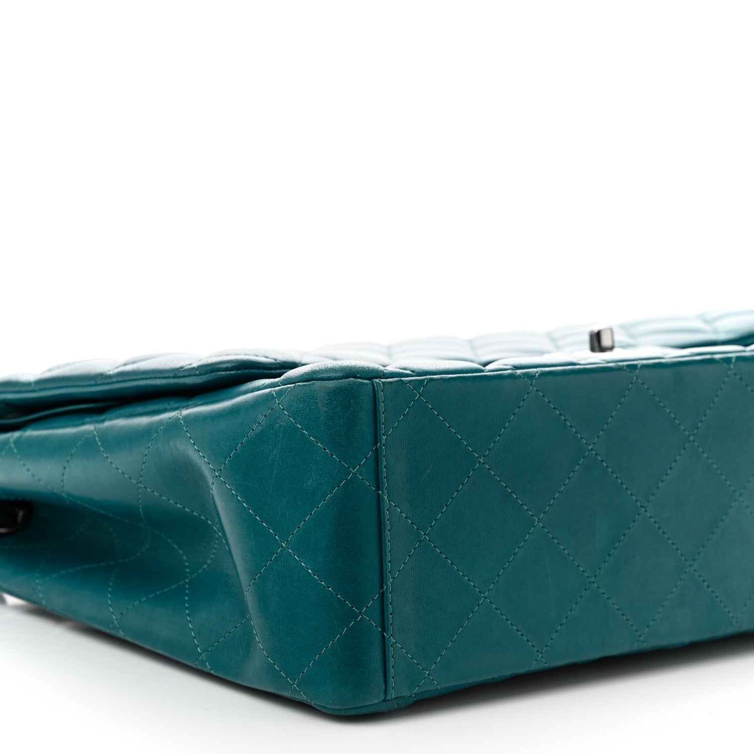 Chanel Lambskin Quilted Maxi Double Flap Turquoise 9 of 10