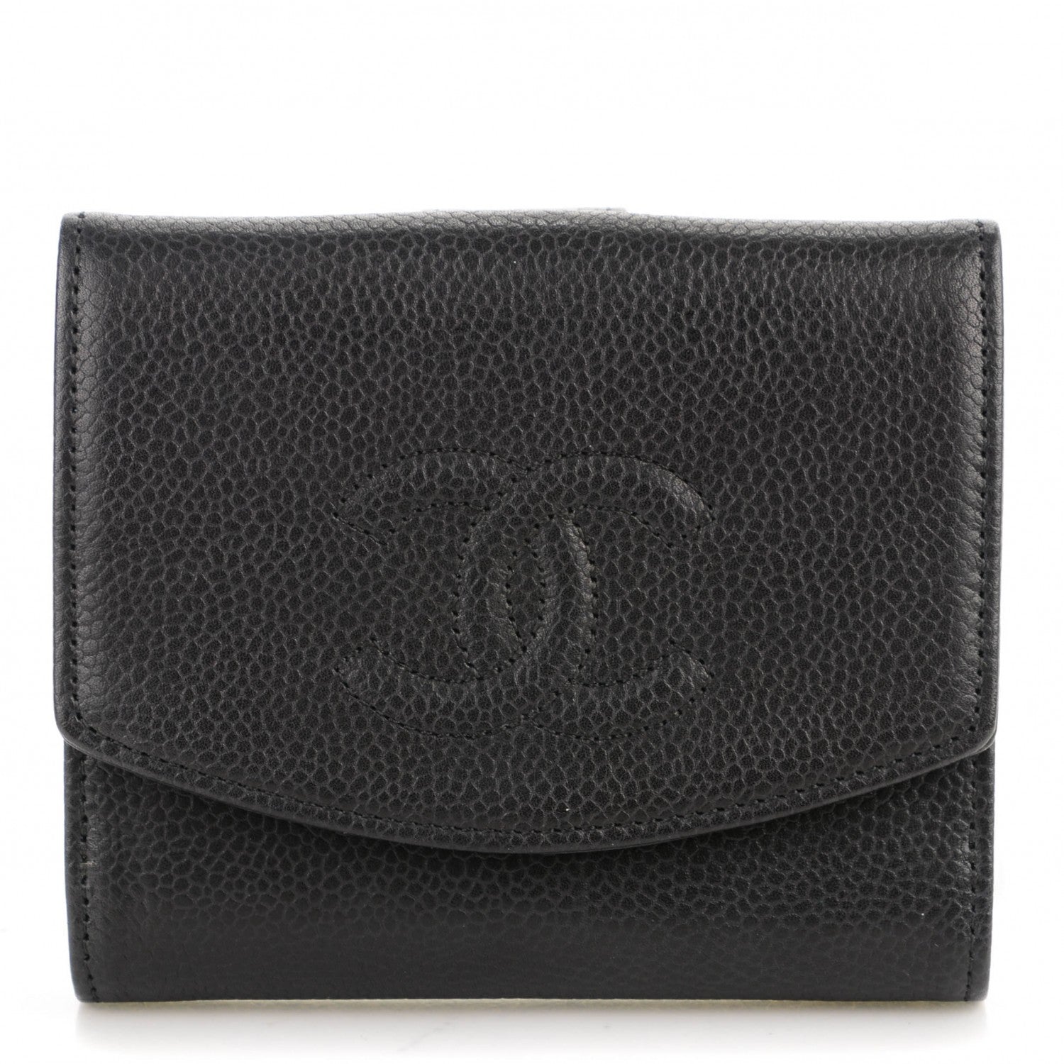 Chanel Caviar Timeless CC Compact French Wallet Black 1 of 6