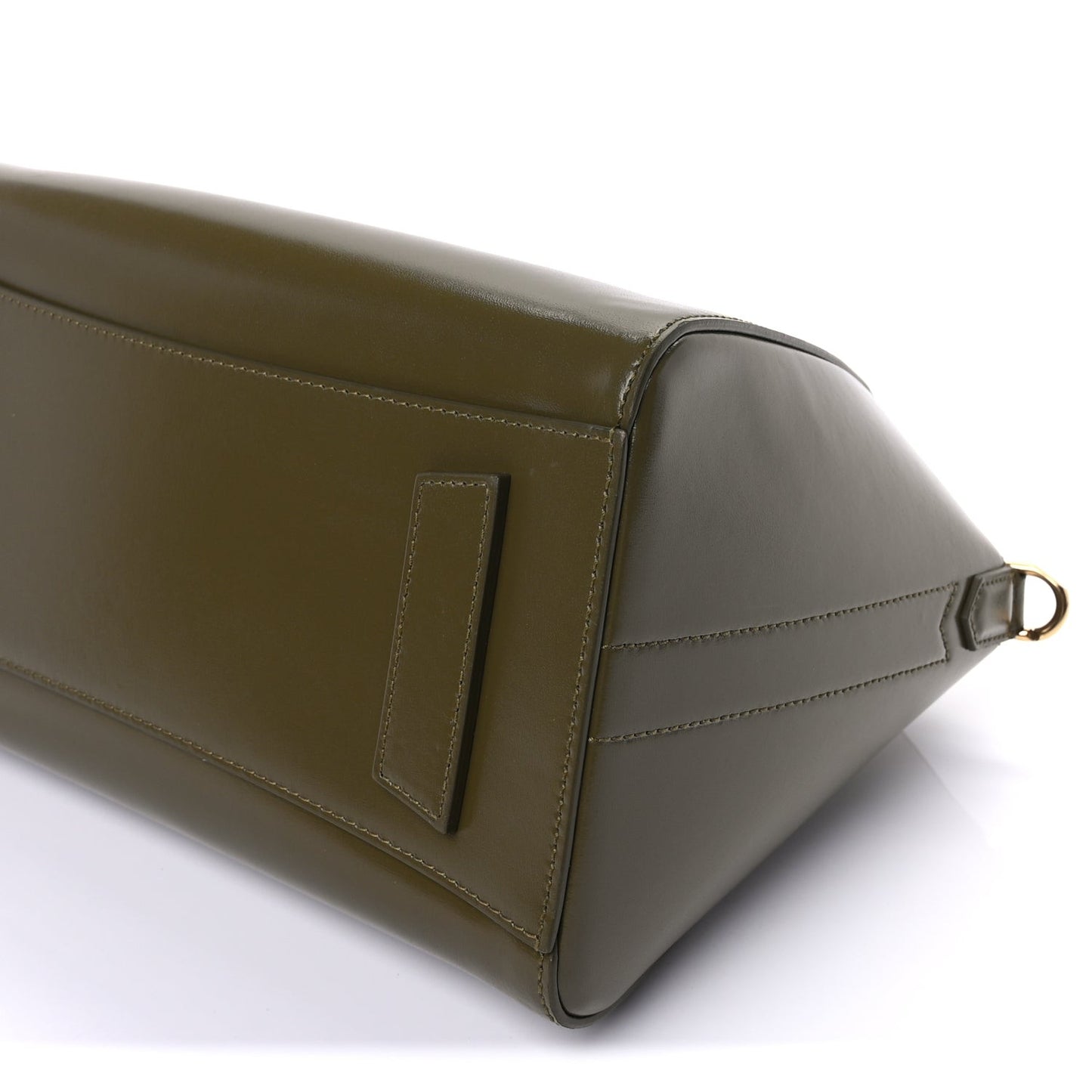 Shiny Lord Calfskin Small Antigona Dark Khaki