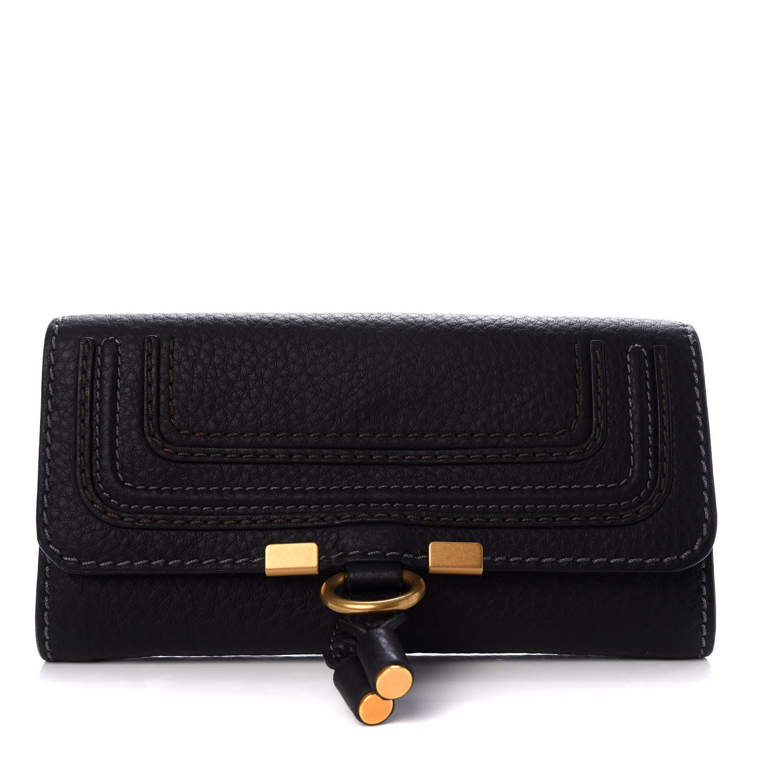 Chloe Calfskin Marcie Continental Flap Wallet Black 1 of 6