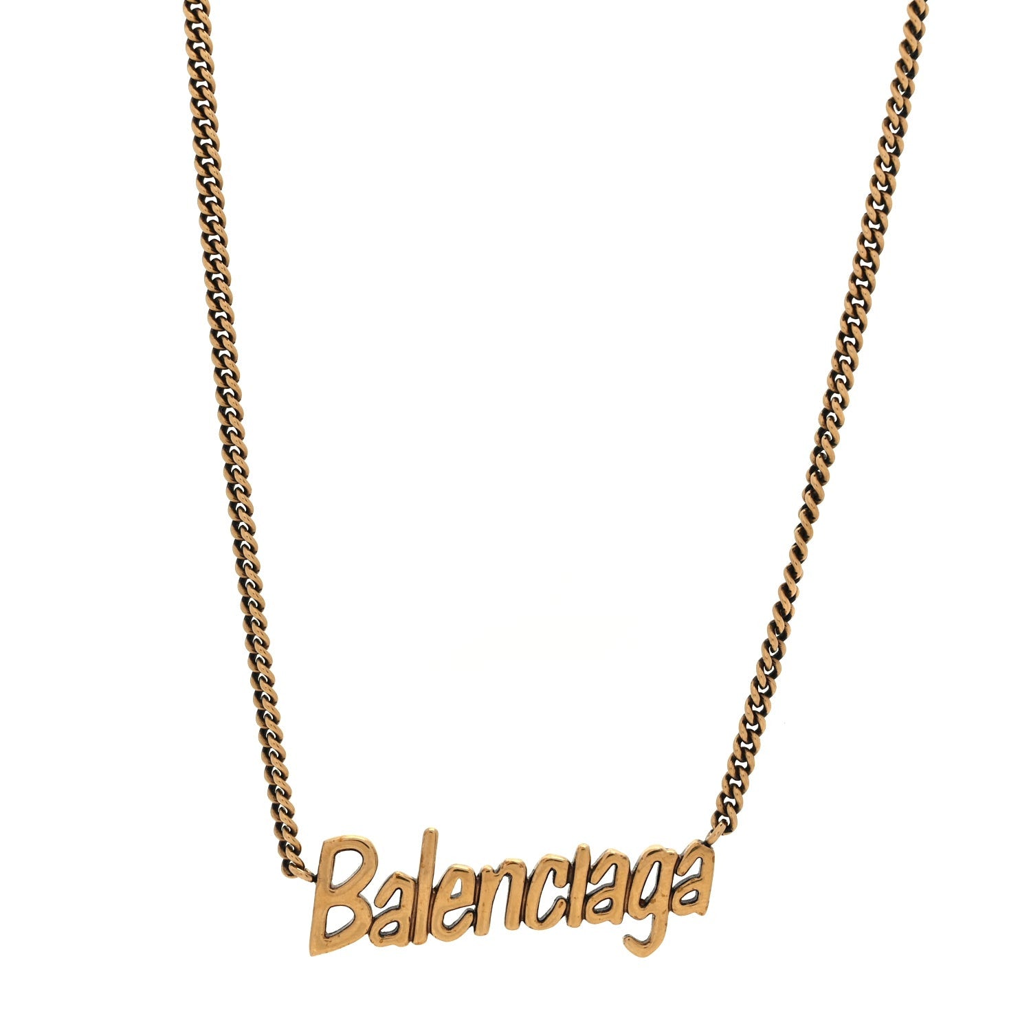 Balenciaga Metal Logo Necklace  Gold 1 of 4