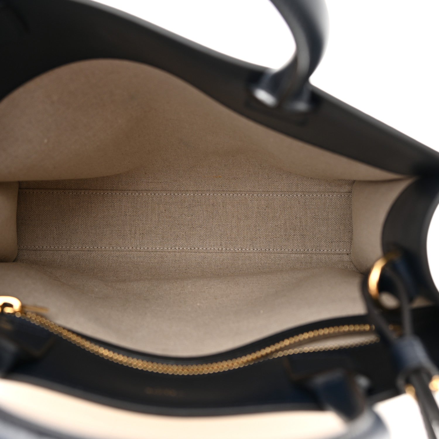 Celine Canvas Calfskin Small Vertical Cabas Vanilla Navy 5 of 11