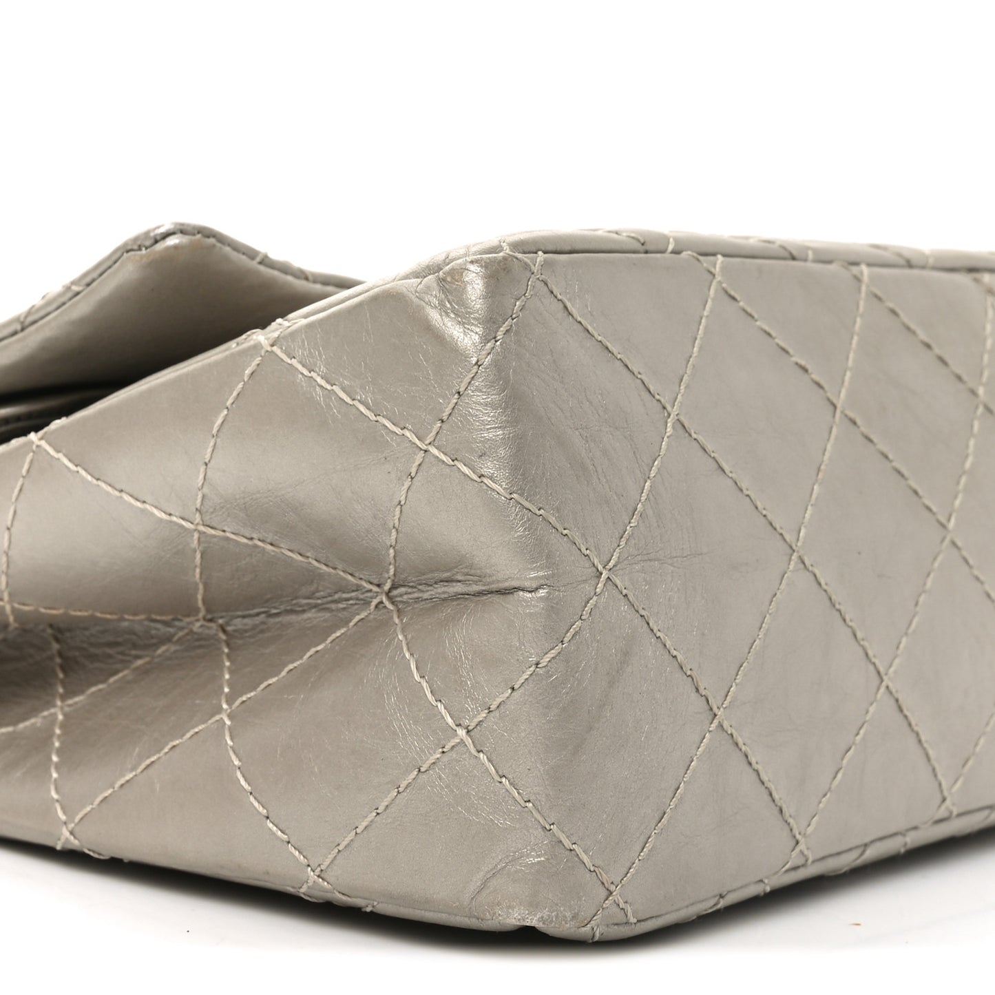 Metallic Aged Calfskin Quilted 2.55 Reissue 226 Flap Grey