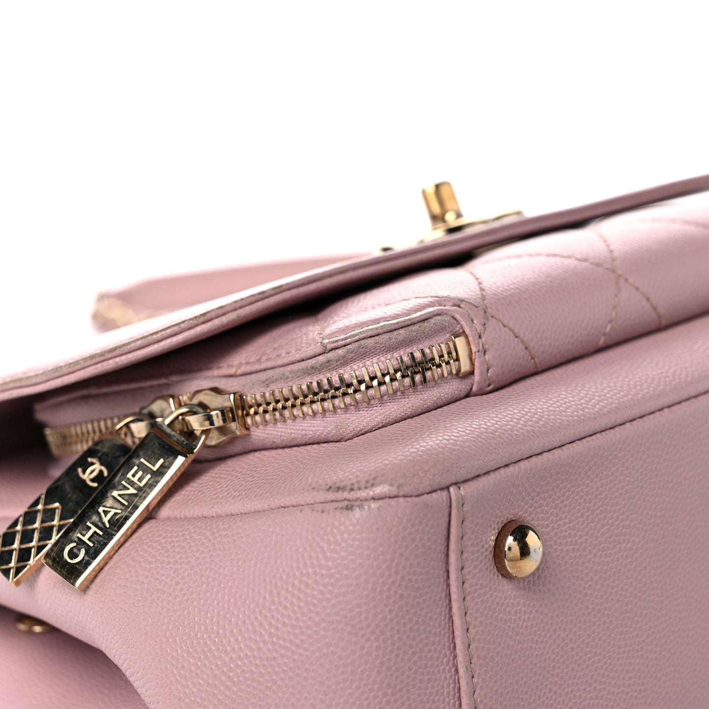 Caviar Quilted Medium Business Affinity Flap Light Pink