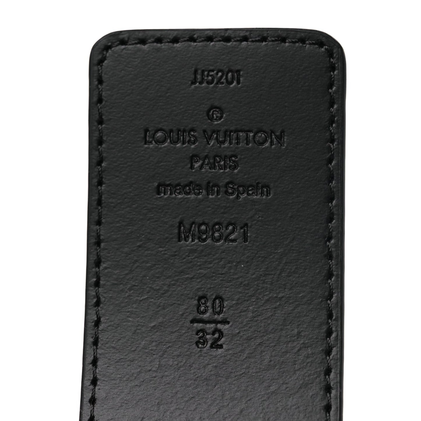 Calfskin Monogram 40mm LV Initiales Reversible Belt 80 32 Black