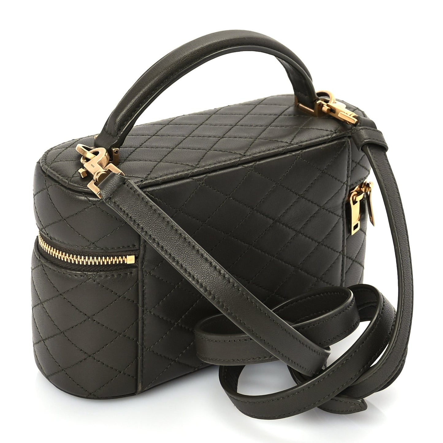 Lambskin Quilted Mini Gaby Vanity Case Light Musk