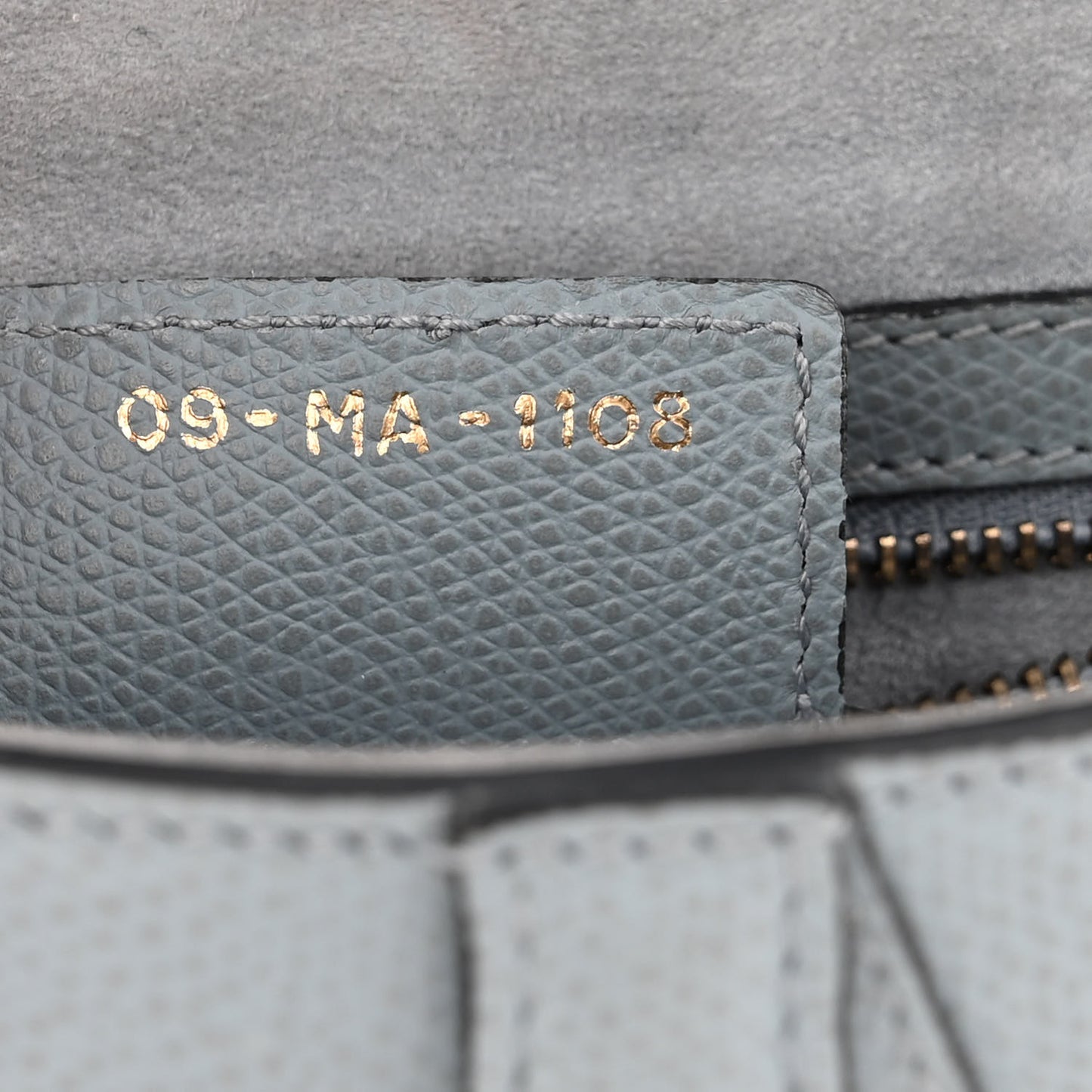 Grained Calfskin Saddle Bag Grey Stone