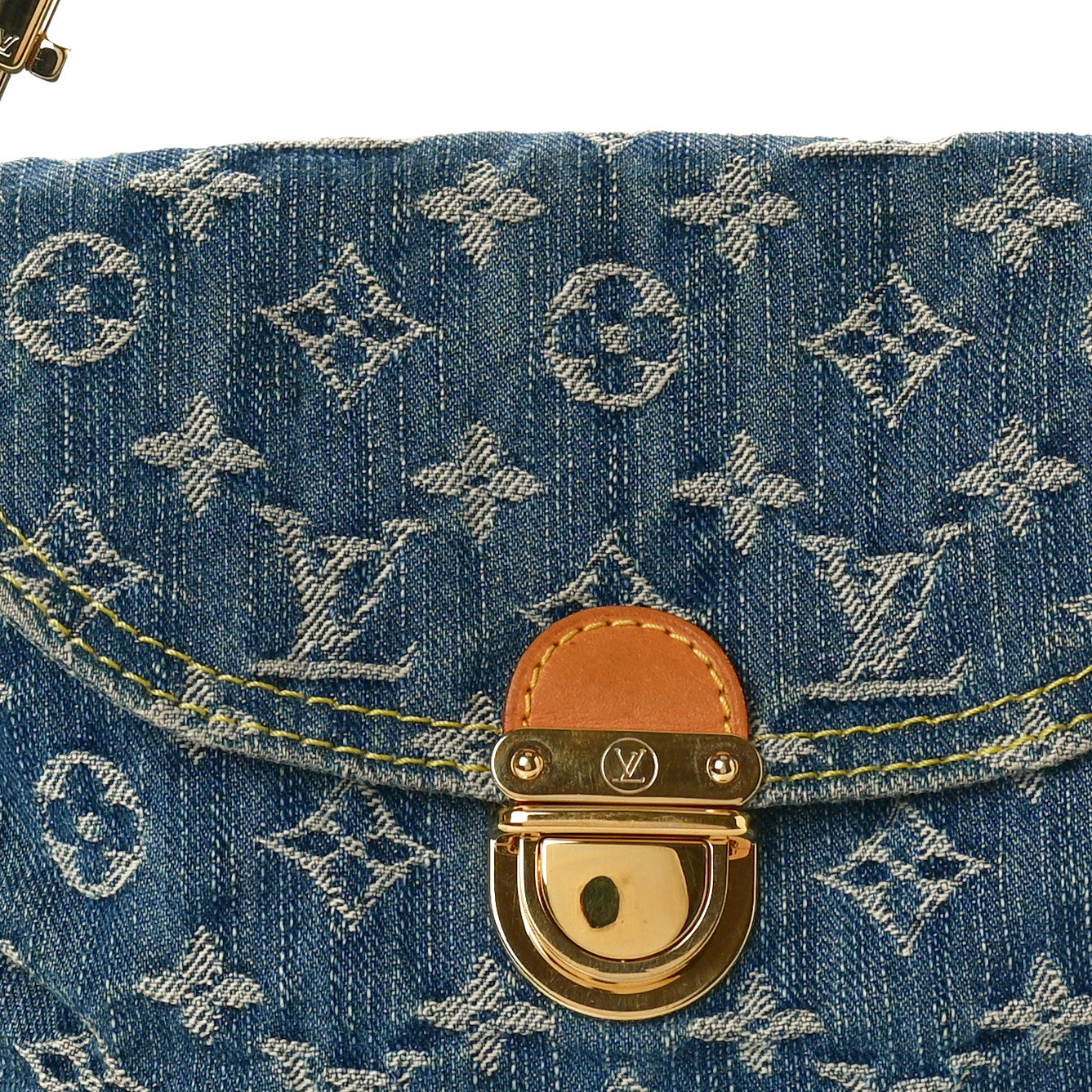 Monogram Denim Mini Pleaty Blue