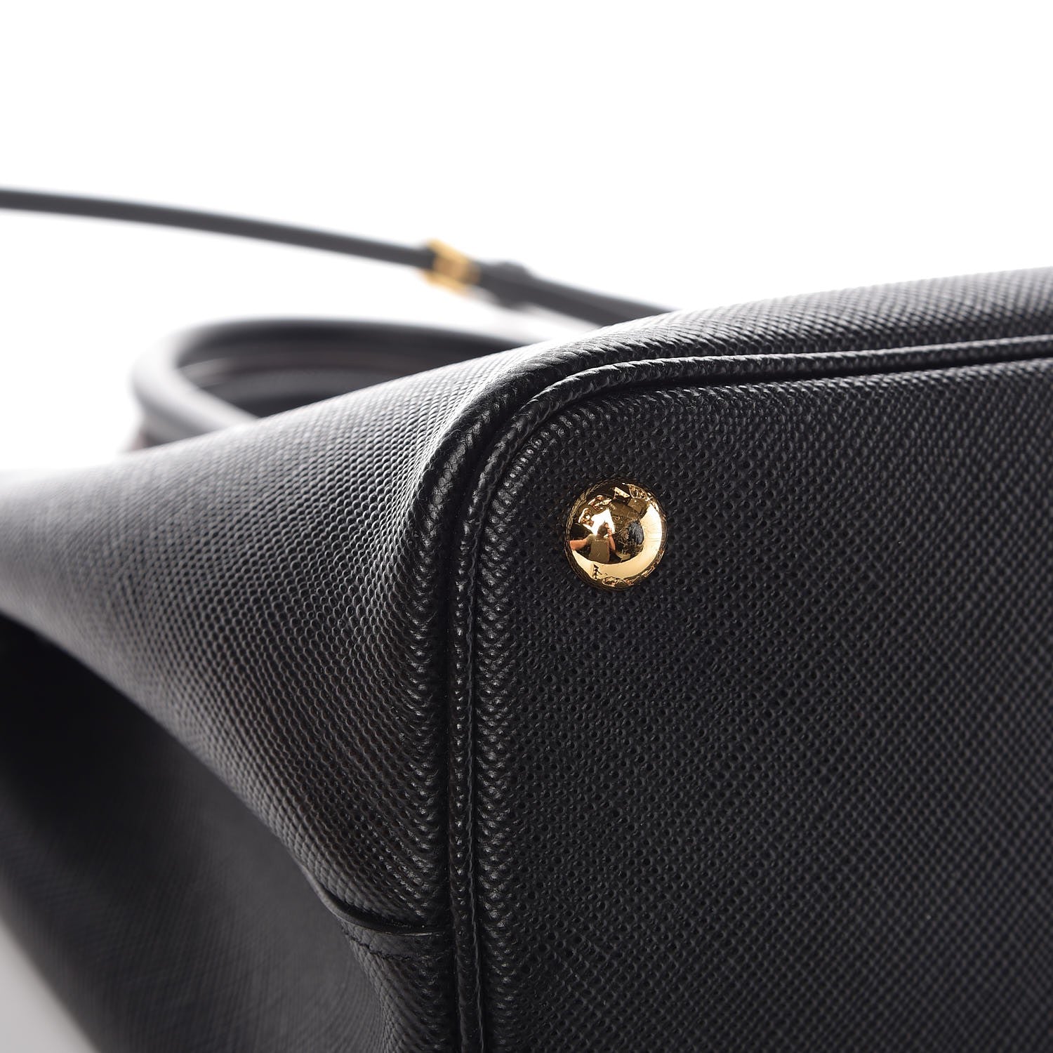 Prada Saffiano Cuir Medium Double Bag Black Fuoco 8 of 8