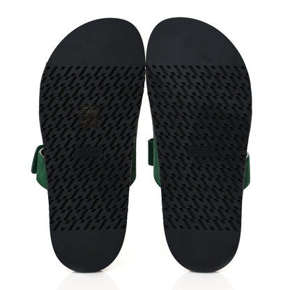 Hermes Suede Goatskin Womens Chypre Sandals 38 Vert Electrique 5 of 9