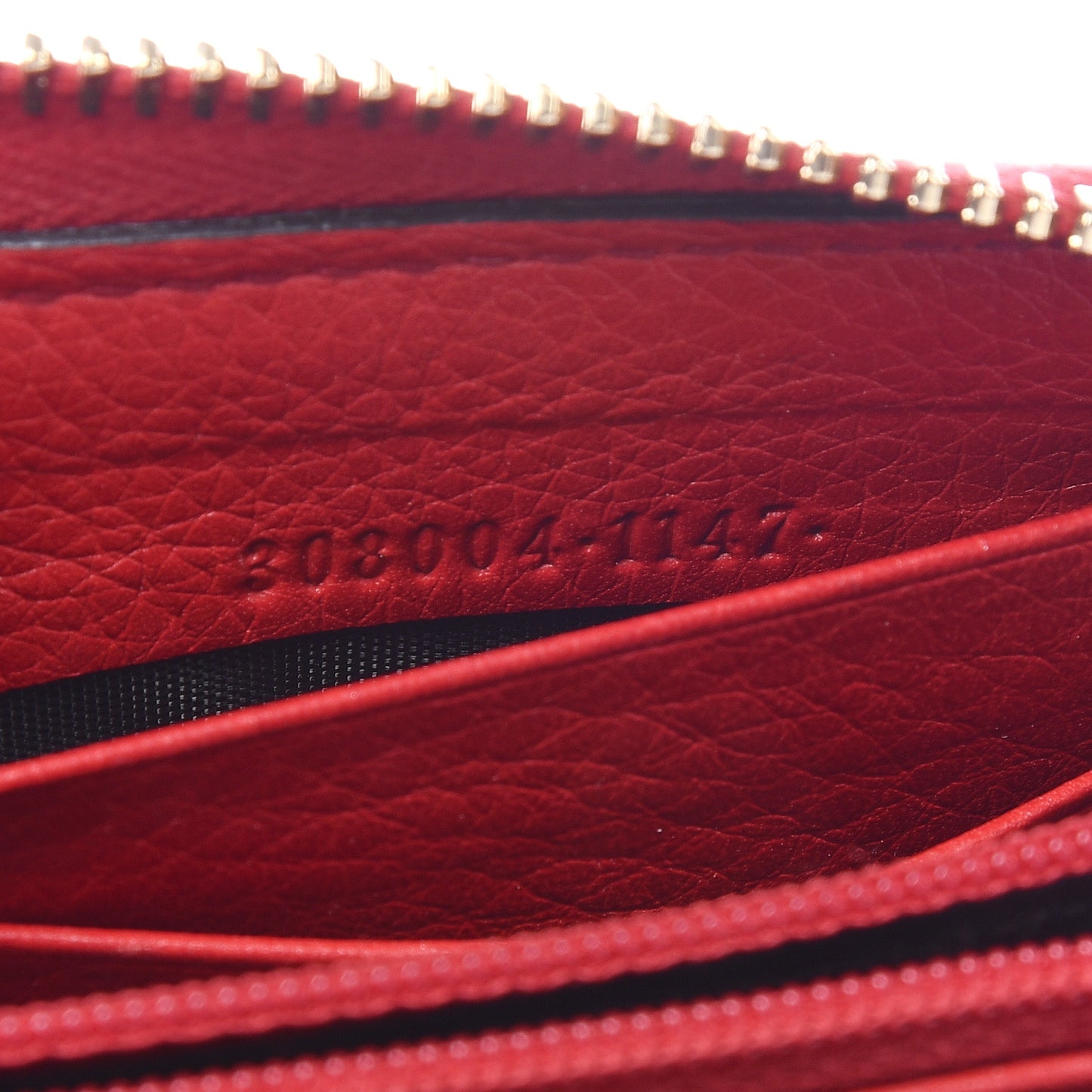 Pebbled Calfskin Soho Zip Around Wallet Red