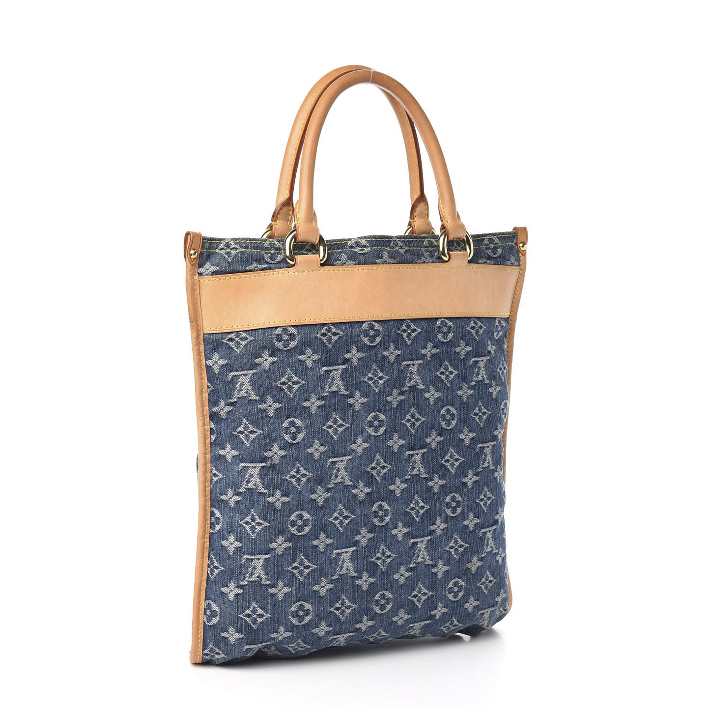 Monogram Denim Sac Plat Blue