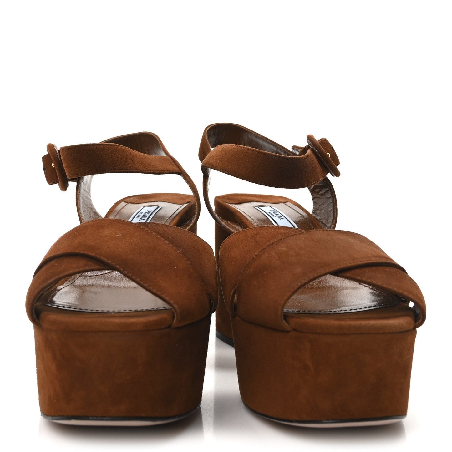 Camoscio Crisscross Platform Sandals 39.5 Palissandro