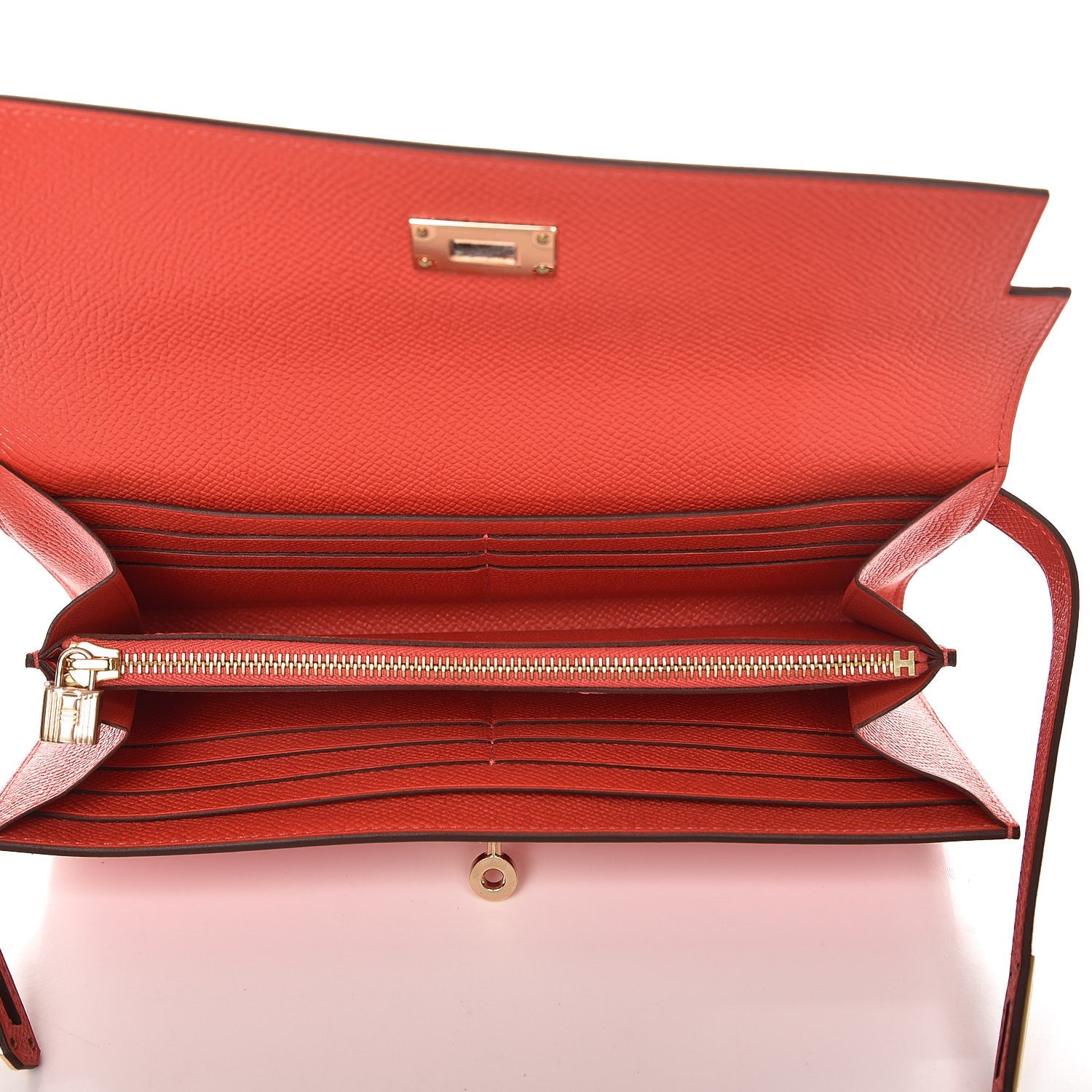 Hermes Epsom Kelly Longue Wallet Rose Jaipur 6 of 13