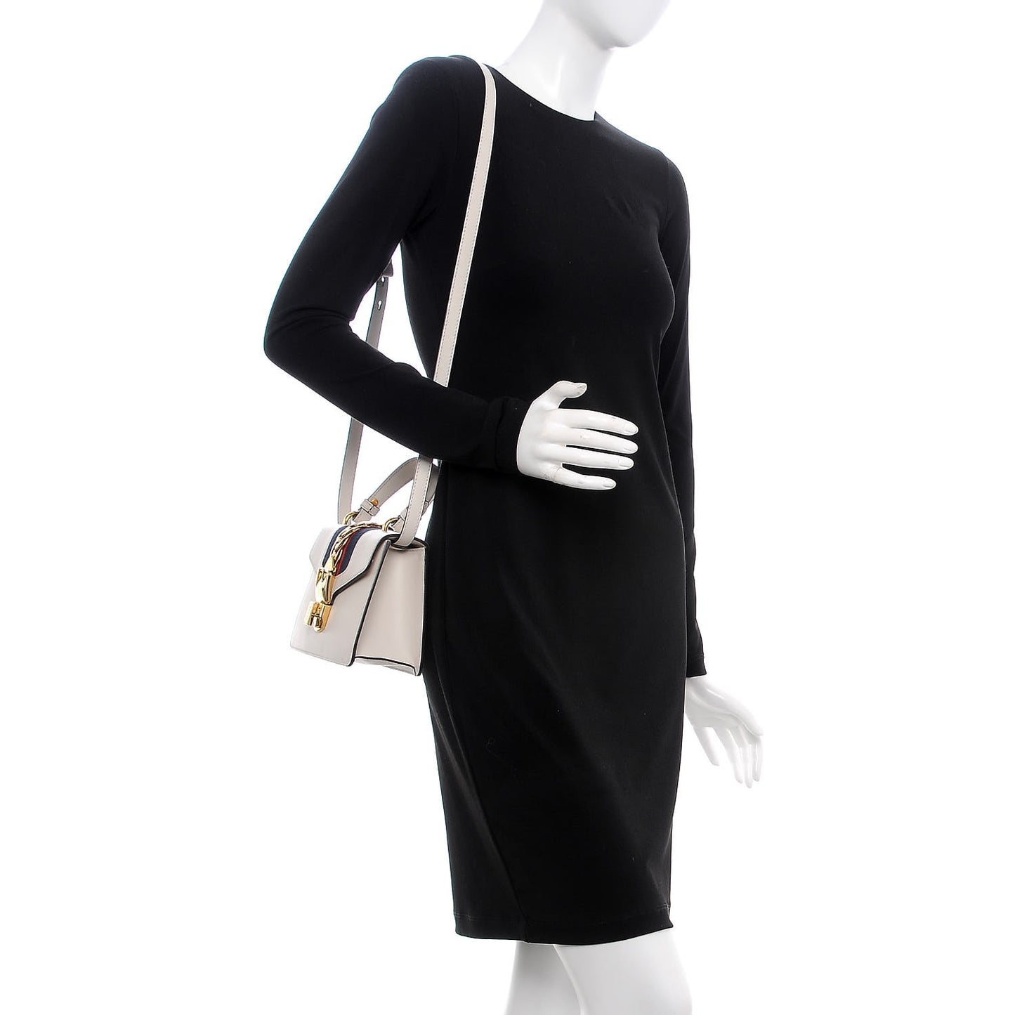 Calfskin Mini Sylvie Top Handle Bag White