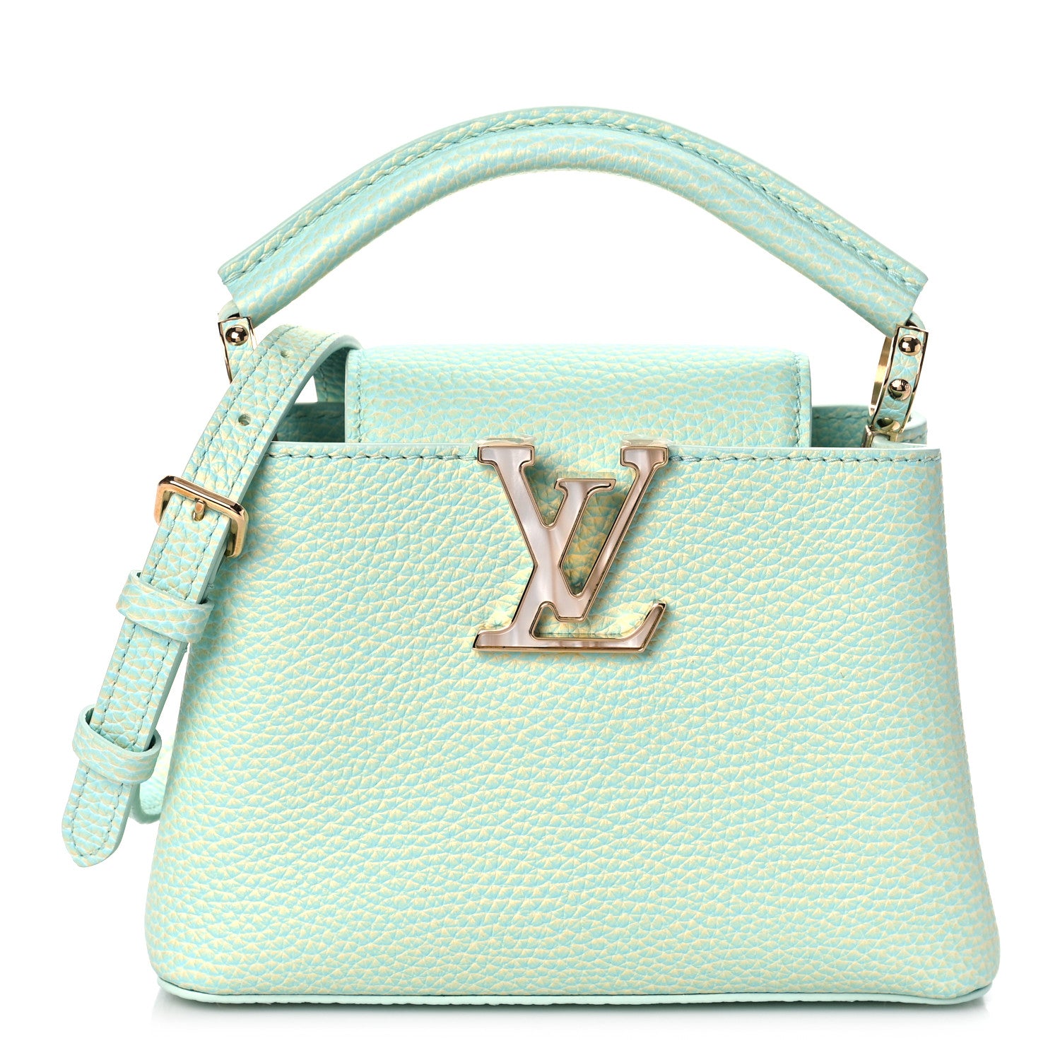 Louis Vuitton Taurillon Summer Stardust Mini Capucines Vert D'eau 1 of 9