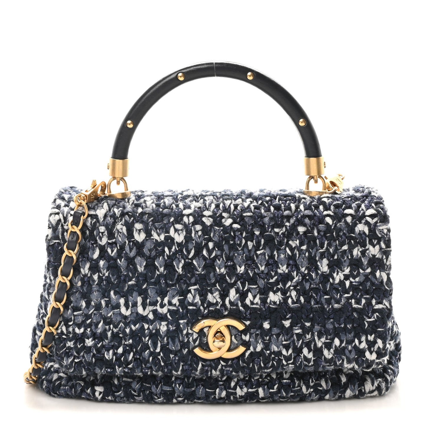 Crochet Small Coco Handle Flap Blue