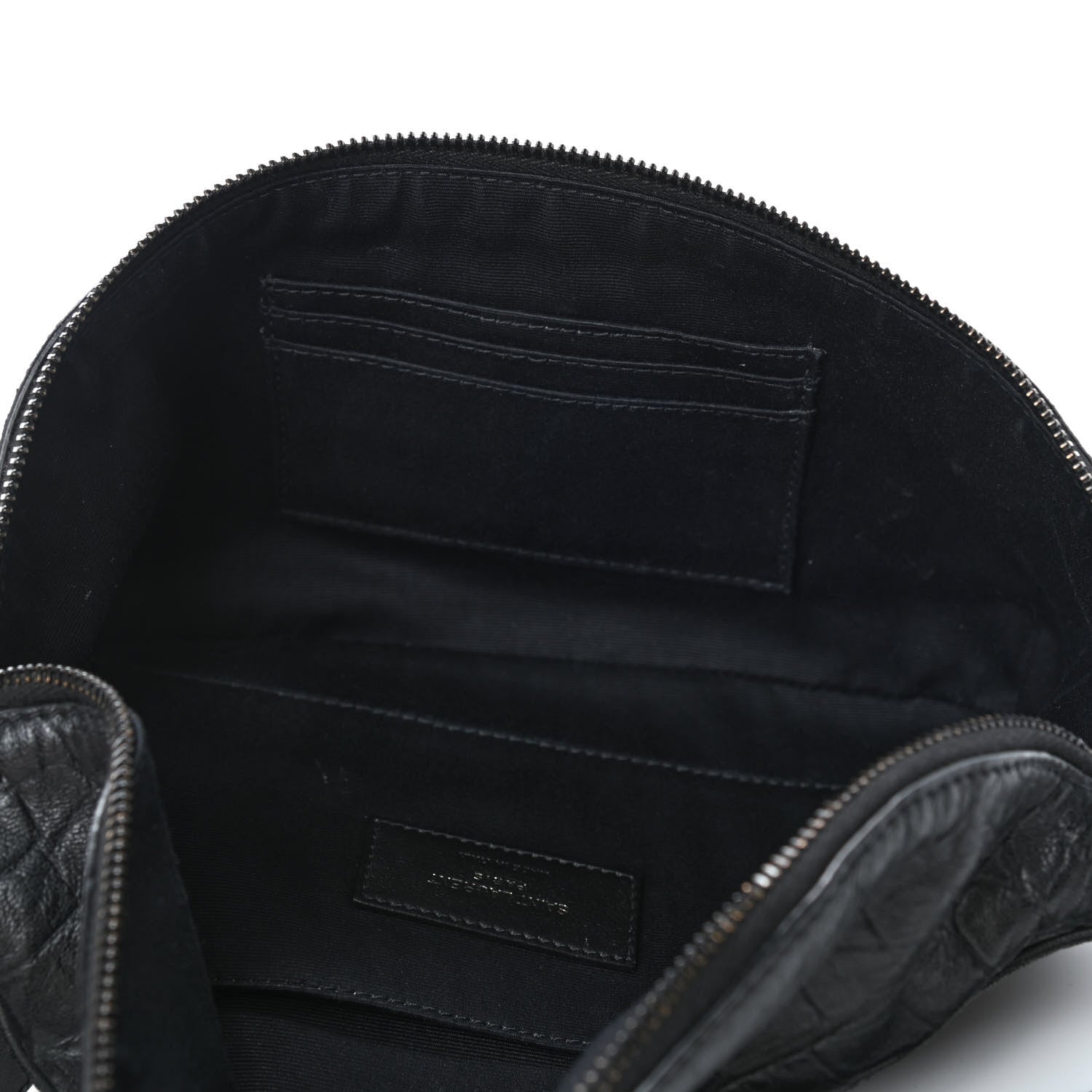 Saint Laurent Calfskin Crocodile Embossed Monogram Belt Bag Black 4 of 4